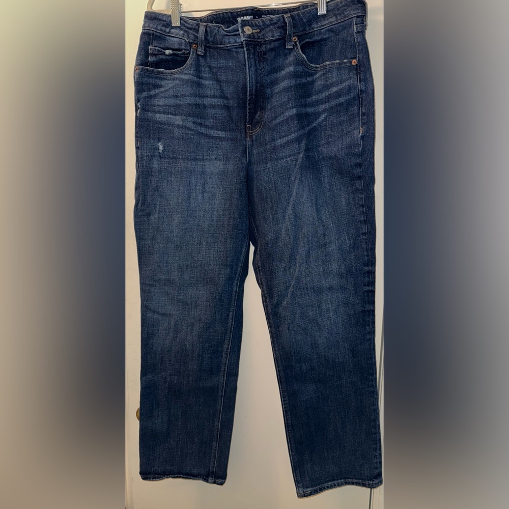 Old Navy Dark Blue Straight Leg Women's Jeans